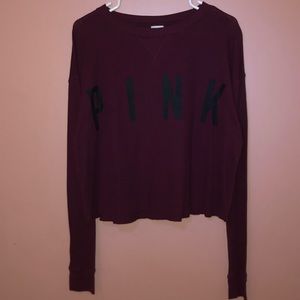PINK long sleeve croptop